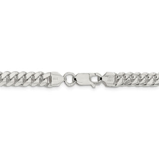 8" Sterling Silver 6.4mm Polished Domed Curb Chain Bracelet