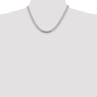 18" Sterling Silver 6.4mm Polished Domed Curb Chain Necklace