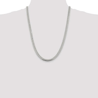 24" Sterling Silver 6.4mm Polished Domed Curb Chain Necklace