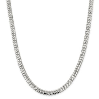 26" Sterling Silver 6.4mm Polished Domed Curb Chain Necklace