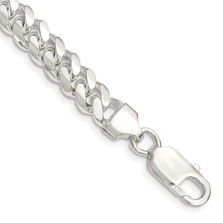 8" Sterling Silver 7.25mm Polished Domed Curb Chain Bracelet