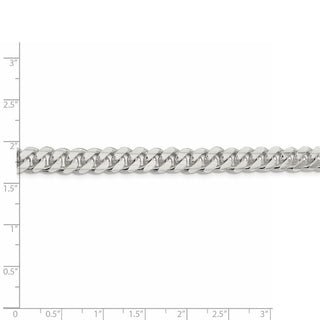 8" Sterling Silver 7.8mm Polished Domed Curb Chain Bracelet