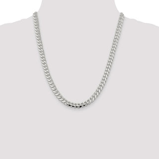 22" Sterling Silver 7.8mm Polished Domed Curb Chain Necklace