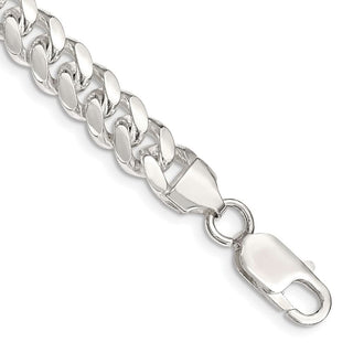 8" Sterling Silver 7.8mm Polished Domed Curb Chain Bracelet