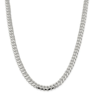 28" Sterling Silver 7.8mm Polished Domed Curb Chain Necklace