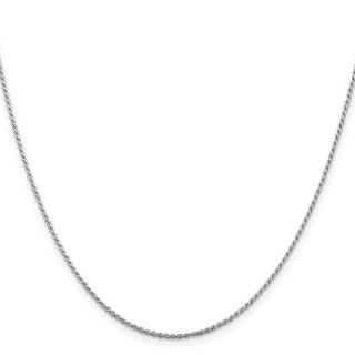 22" Sterling Silver 1.1mm Diamond-cut Rope Chain Necklace w/4in ext.