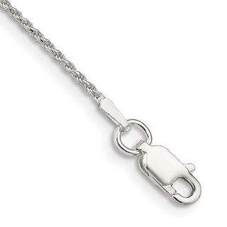 8" Sterling Silver 1.1mm Diamond-cut Rope Chain Bracelet
