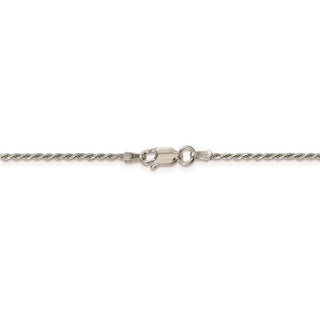 9" Sterling Silver 1.5mm Diamond-cut Rope Chain Bracelet