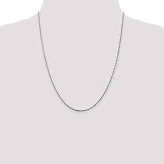 22" Sterling Silver 1.5mm Diamond-cut Rope Chain Necklace