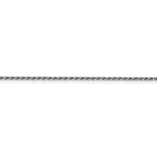 9" Sterling Silver Rhodium-plated 1.5mm Diamond-cut Rope Chain Bracelet