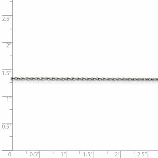 9" Sterling Silver Rhodium-plated 1.5mm Diamond-cut Rope Chain Bracelet