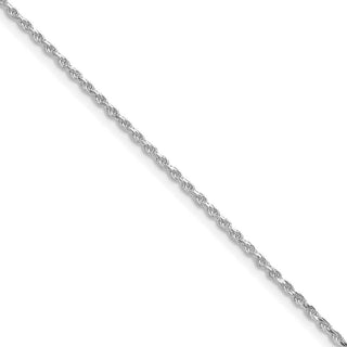 7" Sterling Silver Rhodium-plated 1.5mm Diamond-cut Rope Chain Bracelet