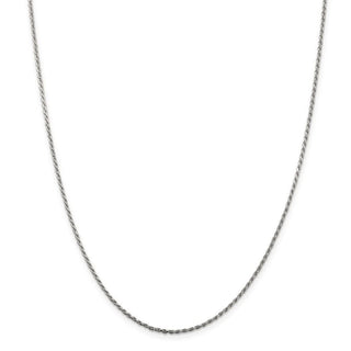 22" Sterling Silver 1.5mm Diamond-cut Rope Chain Necklace