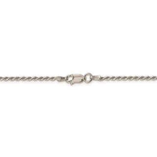 36" Sterling Silver 1.7mm Diamond-cut Rope Chain Necklace