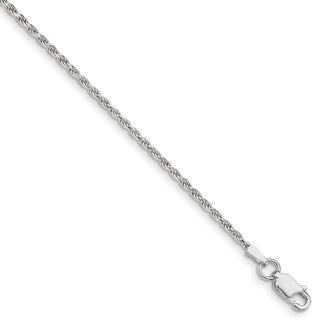 8" Sterling Silver 1.7mm Diamond-cut Rope Chain Bracelet