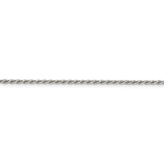 24" Rhodium-plated Sterling Silver 1.7mm Diamond-cut Rope Chain Necklace