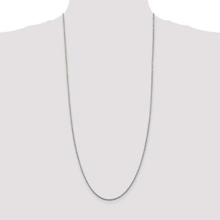 30" Sterling Silver 1.85mm Diamond-cut Rope Chain Necklace