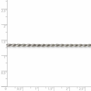 22" Sterling Silver 2.25mm Diamond-cut Rope Chain Necklace