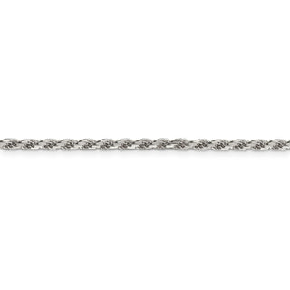 30" Sterling Silver 2.5mm Diamond-cut Rope Chain Necklace