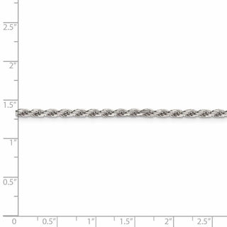 30" Sterling Silver 2.5mm Diamond-cut Rope Chain Necklace