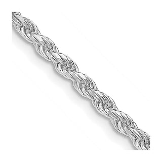 20" Rhodium-plated Sterling Silver 2.75mm Diamond-cut Rope Chain Necklace