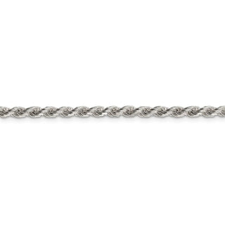 24" Sterling Silver 3mm Diamond-cut Rope Chain Necklace