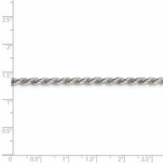 24" Sterling Silver 3mm Diamond-cut Rope Chain Necklace