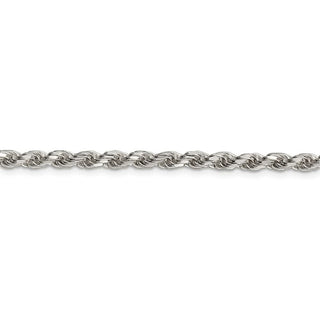 22" Sterling Silver 3.5mm Diamond-cut Rope Chain Necklace