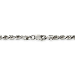 22" Sterling Silver 3.5mm Diamond-cut Rope Chain Necklace