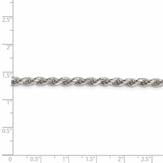 22" Sterling Silver 3.5mm Diamond-cut Rope Chain Necklace