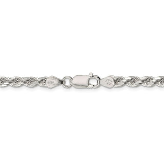 36" Sterling Silver 4.25mm Diamond-cut Rope Chain Necklace