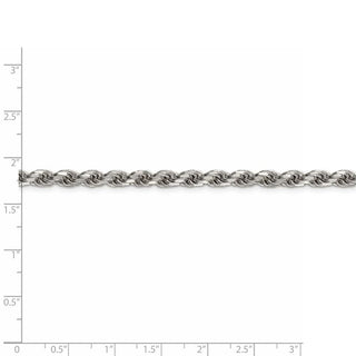 24" Sterling Silver 4.75mm Diamond-cut Rope Chain Necklace