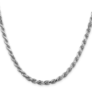 18" Rhodium-plated Sterling Silver 4.75mm Diamond-cut Rope Chain Necklace