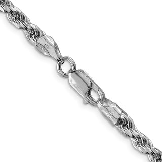 18" Rhodium-plated Sterling Silver 4.75mm Diamond-cut Rope Chain Necklace