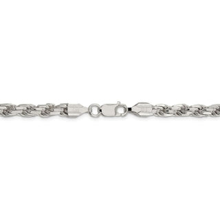 30" Sterling Silver 5.75mm Diamond-cut Rope Chain Necklace