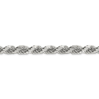 20" Sterling Silver 8mm Diamond-cut Rope Chain Necklace