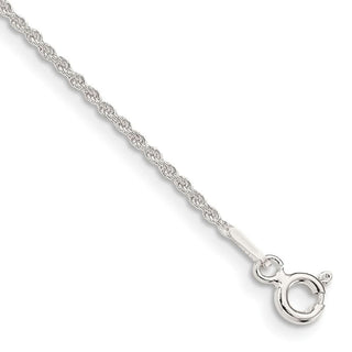 8" Sterling Silver 1.3mm Solid Rope Chain Bracelet