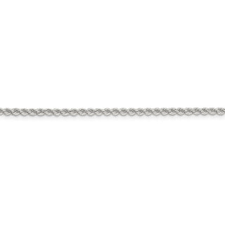 9" Sterling Silver 2.3mm Solid Rope Chain Anklet