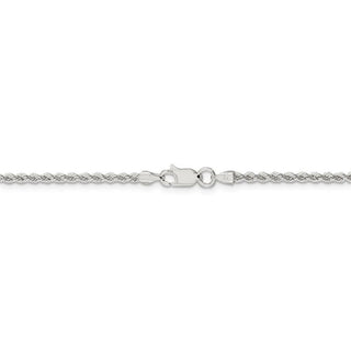 36" Sterling Silver 2.3mm Solid Rope Chain Necklace