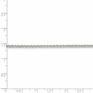 8" Sterling Silver 2.3mm Solid Rope Chain Bracelet