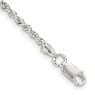 7" Sterling Silver 2.3mm Solid Rope Chain Bracelet