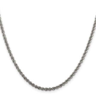 18" Sterling Silver 2.5mm Solid Rope Chain Necklace