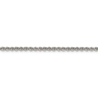 24" Sterling Silver 2.5mm Solid Rope Chain Necklace