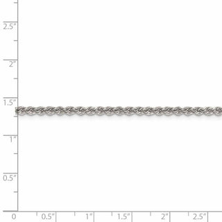 24" Sterling Silver 2.5mm Solid Rope Chain Necklace