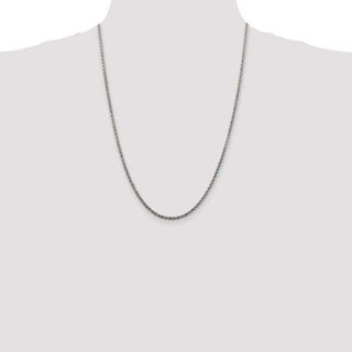 24" Sterling Silver 2.5mm Solid Rope Chain Necklace