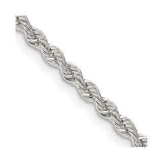 18" Sterling Silver 2.5mm Solid Rope Chain Necklace