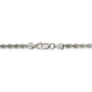 9" Sterling Silver 3mm Solid Rope Chain Anklet