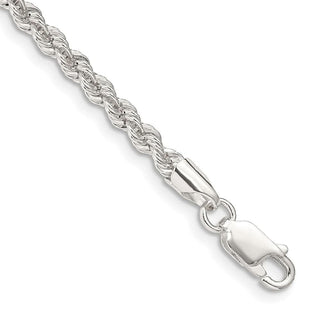 7" Sterling Silver 3mm Solid Rope Chain Bracelet