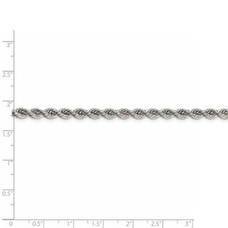 8" Sterling Silver 4.3mm Solid Rope Chain Bracelet