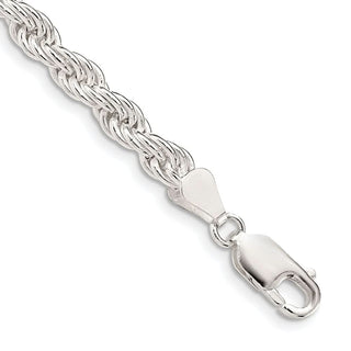 9" Sterling Silver 5mm Solid Rope Chain Anklet